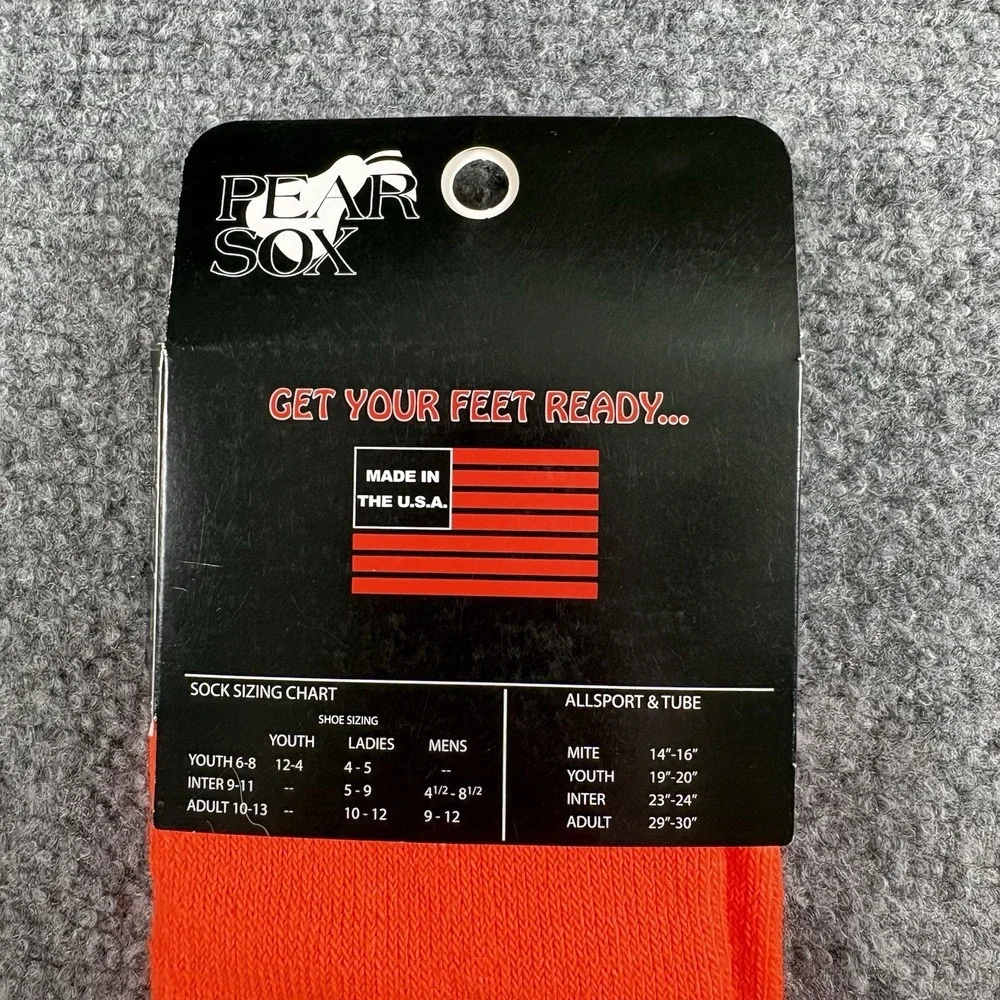 VTG Pear Sox Allsport Tube Socks Mens INT size 4.5–8.5 Orange‎ Hunting Blaze NOS